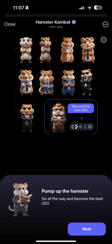 how to play hamster kombat - choose your hamster